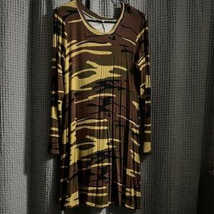 Camouflage Long Sleeve Dress/tunic